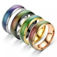 thumbnail image 6 of HOOUN Mood Ring 9-10 Size Ring Band Unnisex 6mm Stainless Steel Colour Changing-rose golden-10, 6 of 9