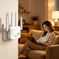 thumbnail image 5 of GJX 2026 New Wifi Extender with Ethernet Port,Cover Up to 4500 Sq.Ft&30 Devices,Wifi Range Extenders Signal Booster for Home,Wireless Internet Signal Amplifier for Home,Office,Apartment,School, 5 of 7