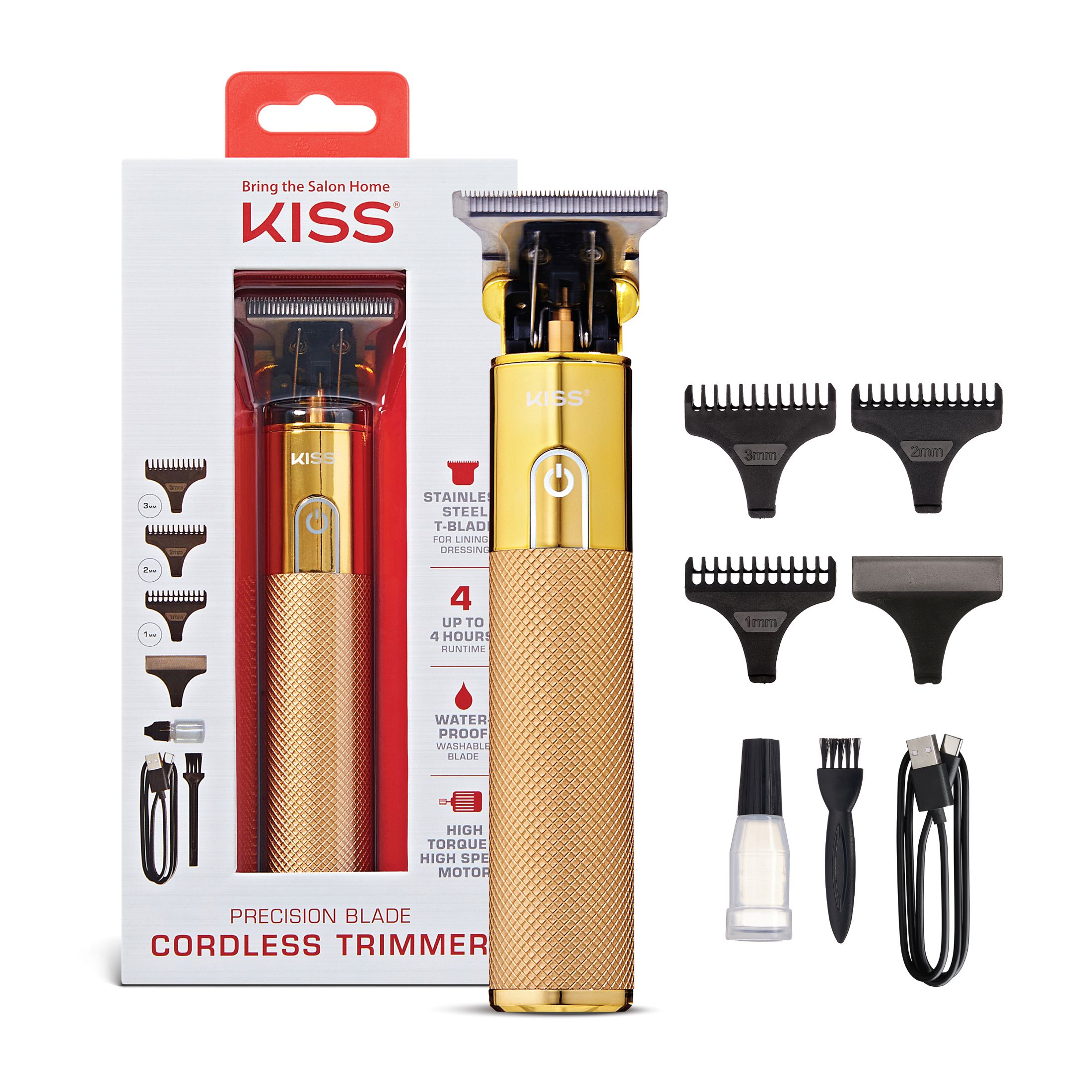 Kiss Precision Blade Cordless Hair Trimmer, Stainless Steel
