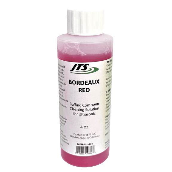 Jewelry Ultrasonic Cleaning Solution Bordeaux Red 4 oz. Buffing Compound Remover by JTS