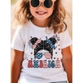 thumbnail image 1 of Illustration of A Girl Cartoon Portrait Print, Casual T-Shirt - High-Quality Pure Cotton 180G, Round Neck Short Sleeve Top, Independence Gift, 1 of 6