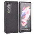 thumbnail image 3 of Allytechgroup Slim Fit Phone Case for Samsung Galaxy Z Fold4, Hard PC PU Leather Back Cover Anti-Scratch Drop Protection Shockproof Case Cover for Galaxy Z Fold 4, Black, 3 of 5