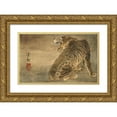 thumbnail image 1 of Kobayashi Kiyochika 24x17 Gold Ornate Framed and Double Matted Museum Art Print Titled - Tiger and Lightning (Late 19th Century), 1 of 4