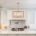 thumbnail image 6 of 22" Modern 6-Light Gold Chandelier, Geometric Metal Pendant Light Fixture for Kitchen Island, Dining Room, Entryway, or Foyer, Industrial Hanging Farmhouse Ceiling Light, Bulbs Not Included, 6 of 10
