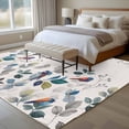 thumbnail image 5 of Eucalyptus Leaves Large Area Rugs for Bedroom Living Room, Soft Non Slip Carpet Bedside Rug, Retro Farmhouse Botanical Floral Birds Rectangular Floor Cover Kitchen Accent Rug 5'x7' for Office, 5 of 9