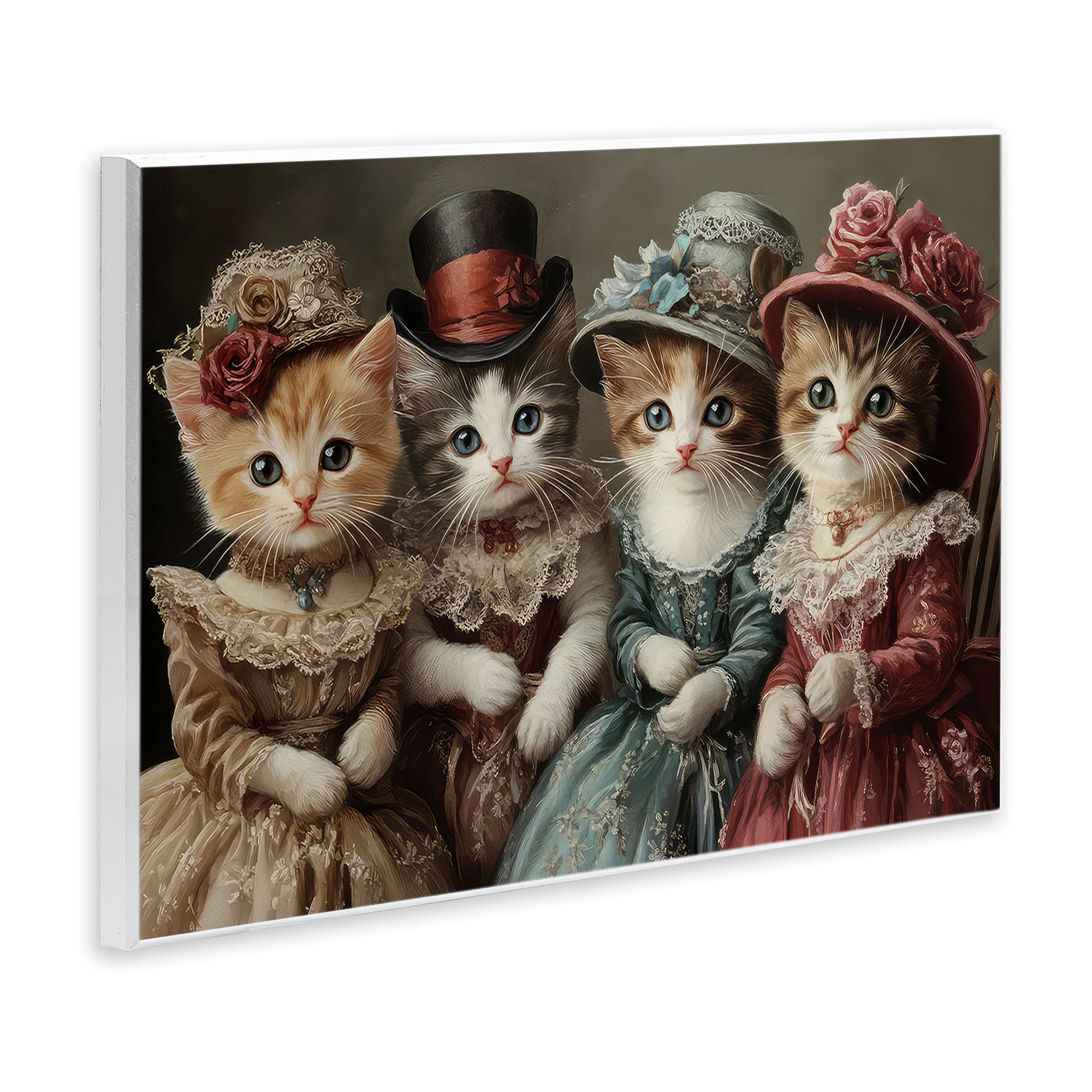 Stupell Industries Vintage Dress Kittens Wall Plaque Art, design by The Wands Want