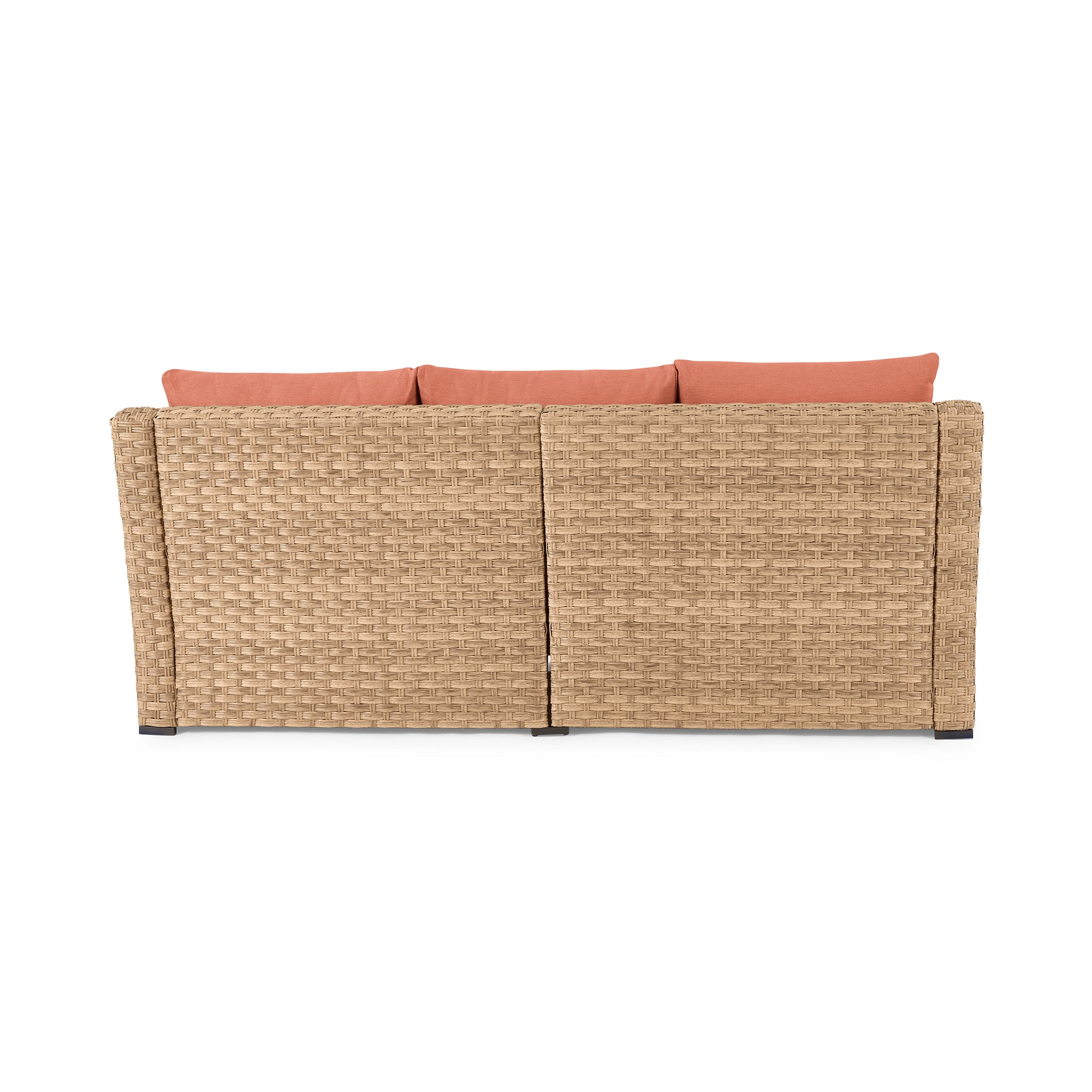 Better Homes & Gardens River Oaks Outdoor Sofa & 2 Nesting Tables with Patio Cover, Red