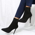 thumbnail image 2 of NECHOLOGY Botas Mujer Adulto Femenino Zapatos Botines para mujer Botas de punto transpirables de color sólido a la para mujer Botas de tacón con punta estrecha (Black, 7.5), 2 of 6