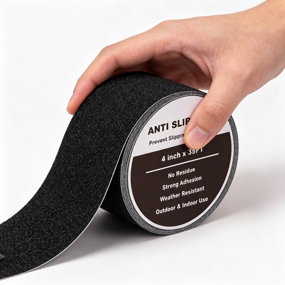 Grip Tape - Heavy Duty Anti Slip Tape 80 Grit Non Slip for Stairs Outdoor/Indoor, Waterproof High Traction Stairs Non Skid Treads, Durable Triple Layer Adhesive