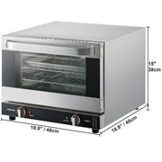 KFFKFF Commercial Convection Oven, 21L/19Qt, Quarter-Size Conventional Oven Countertop, 1440W 3-Tier Toaster w/ Front Glass Door, Electric Baking Oven w/ Trays Wire Racks Clip Gloves