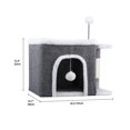 thumbnail image 2 of Dextrus Cat Cube Condo for Kitten, Indoor Cat House with Hanging Ball, Sisal Post, Cat Cave Bed Playhouse,Gray, 2 of 9