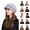 15# Gray, variant on Newsboy Hat Women Knit Crochet Flower Winter Beret Warm Beanie Cap Soft Vintage with Brim Fall Winter Fashion