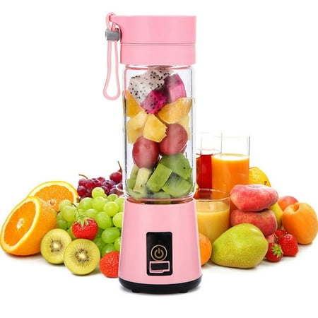 

Haokaini Juicer Cup Blender Juicer Cup 380ml USB Rechargeable Portable Blender Personal Juicer Mixer Cup Small Fruit Juice Mixer for Shakes Smoothies Pink