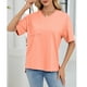 thumbnail image 3 of Camiseta de Manga Corta de Bolsillo de Cuello en V de Color Sólido, con Detalle Del Doblado de la Hendidura para el Uso Diario Y de Ocio, 3 of 8