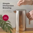 thumbnail image 4 of Living French Press Coffee Maker 34oz, Stainless Steel French Press Coffee, 4 Filter Heat Resistant Double Insulated, Rust-Free, Food Grade, Dishwasher Safe Coffee Pot, 4 of 8
