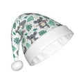 thumbnail image 2 of Fuzoiu Bears and Tropical Leaves Print Santa Hat Christmas Hat for Adults,Santa Hats with Pompom, Unisex Xmas Holiday Hat for Christmas New Year Festive Party Supplies, 2 of 6