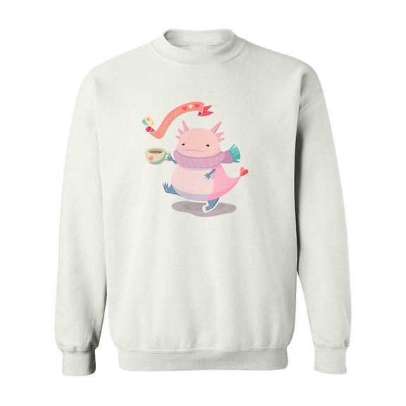 Cute Dinosaur Axolotl Graphic Sweatshirt Women -Image by Shutterstock, Female x-Large