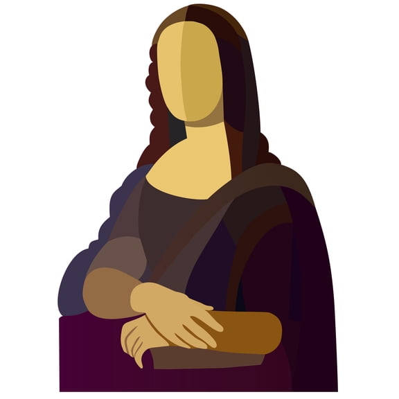 Easy To Apply Portrait Painting DÃ©cor 20" x 27" Leonardo Da Vinci's Mona Lisa Art Design Removable Vinyl Home Living Room Wall Decal Sticker - Multicolored Bedroom Vector Art Adhesive Wall Decoration