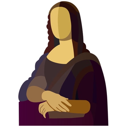 Easy To Apply Portrait Painting DÃ©cor 20" x 27" Leonardo Da Vinci's Mona Lisa Art Design Removable Vinyl Home Living Room Wall Decal Sticker - Multicolored Bedroom Vector Art Adhesive Wall Decoration