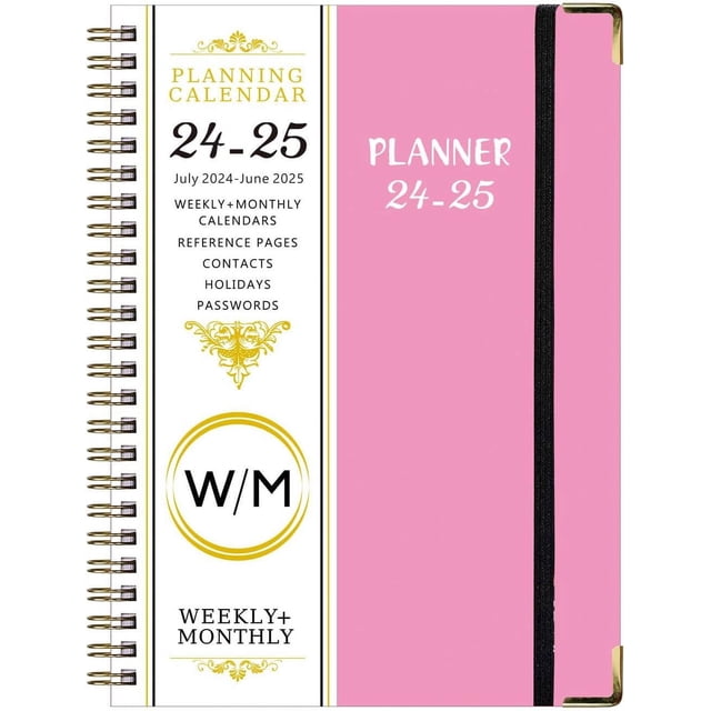 ZHAOCHENG Planificador mensual, planificador mensual de 24 a 25 meses, cuaderno planificador semanal de tapa dura resistente al agua, tamaño A5, perfecto para la escuela y la oficina, cuaderno de hora