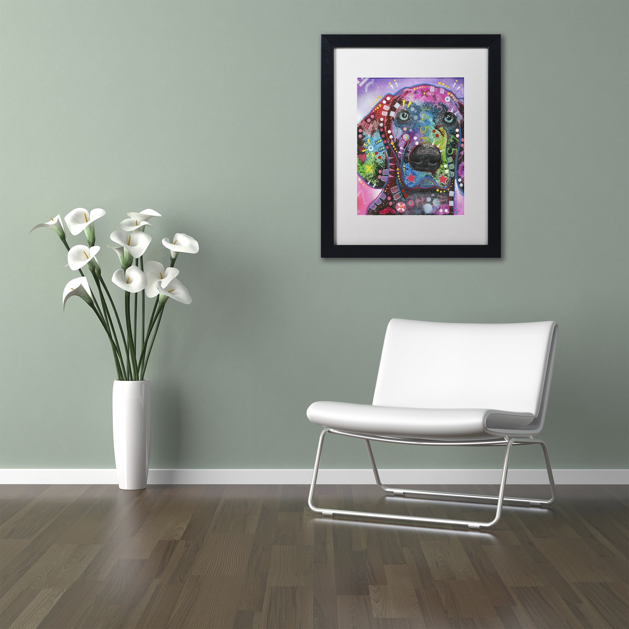 Trademark Fine Art "Purple Excitement" Canvas Art by Dean Russo, White Matte, Black Frame