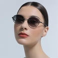 thumbnail image 3 of Metal Rimless Men and Women Round Frame Sunglasses Outdoor Sun Shading Beach Driving Sunglasses (Color : D, Size : Medium), 3 of 4
