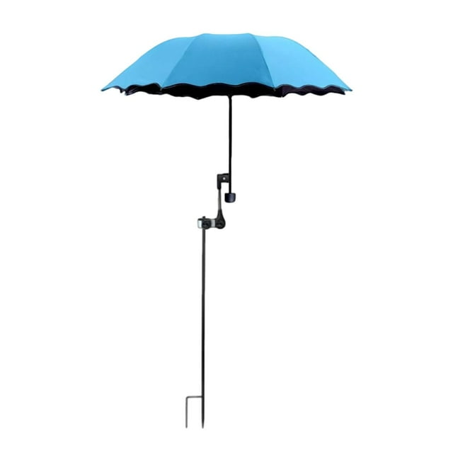 Almencla Plant Sun Umbrella Multiuse Beach Chair Sun Parasol Block Sunlight for Patio Blue