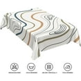 thumbnail image 6 of 60x84inches Mid Century Tablecloth Minimalist Stripes Abstract Geometric Modern Art Rectangle Table Cloth Waterproof and Stain Resistant Fabric Table Cover for Kitchen Dining Room Home Decor, 6 of 7