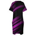 thumbnail image 4 of Vestido de rayas fucsia y negro brillante con elegante vestido de noche con cremallera, nuevos vestidos para fiestas, 4 of 6