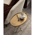 thumbnail image 3 of Kate and Laurel Bajoria Vintage Metal Oval Drink Table, 16 x 11 x 24, Antique Brass, Traditional Oval Side Table with Decorative Base for Indoor Plant Stand or Antique Bedroom Nightstand, 3 of 9