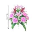 thumbnail image 3 of Msgweeeg Outdoor Artificial Flowers Fake Flowers Beautiful Artificial Silk Artificial Flowers Wedding Valentine's Day Bouquet Simulation Flowers18 Roses Rose False Flower, 3 of 9