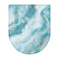 thumbnail image 6 of ZIATUBLES Toilet Lid Cover Soft Breathable Toilet Seat Lid Cover, Elastic Edges Durable Toilet Bowl Lids Cover Fits Round Oval Elongated Lids for Bathroom Decor Accessories, Blue White Marble, 6 of 6