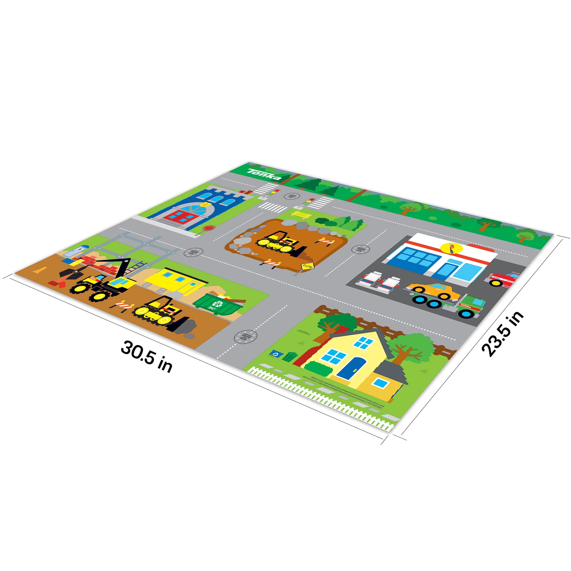 Imaginmat: Deluxe - Tonka - Floor Playmat & Toy Car, 30.5 x 20.5", Character Vehicle & Road Accessories, Durable EVA Foam Mat, Licensed, Kids Ages 3+