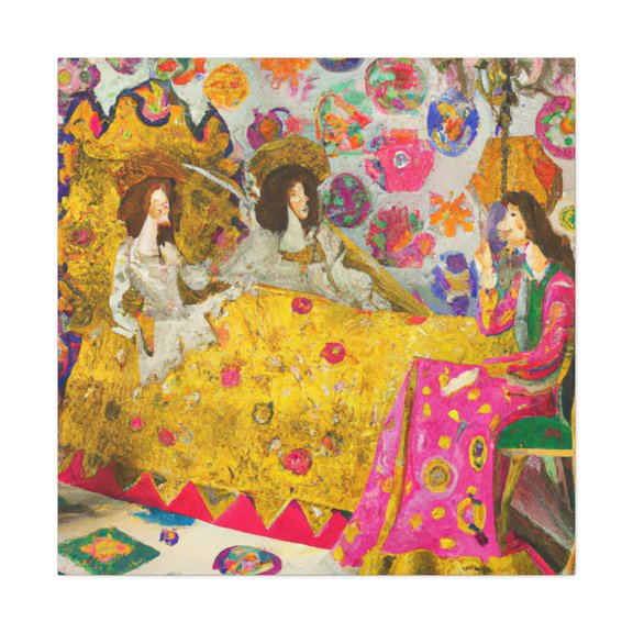 Rococo Splendor Pointillism - Canvas