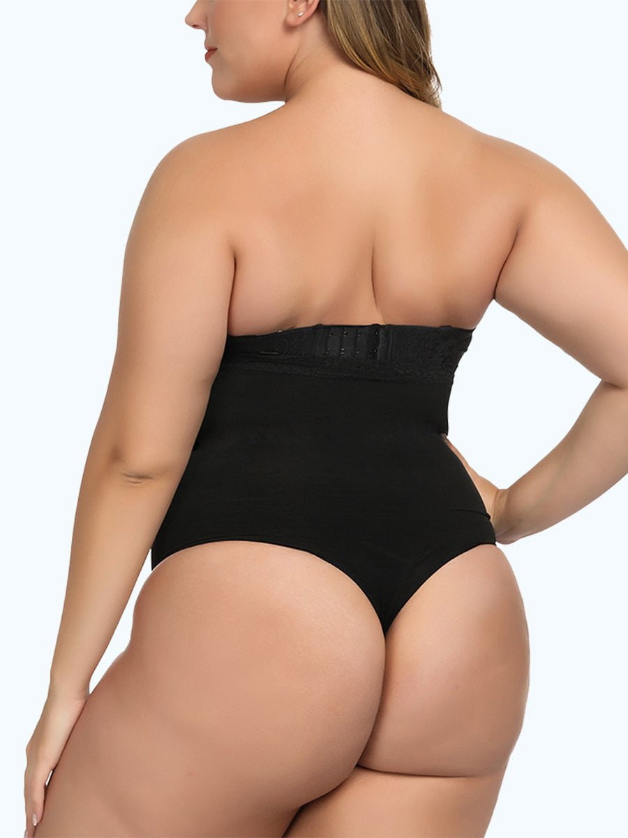 Sexy Plus Size Thong Bodysuit Waist & Stomach Shaper Walmart.com