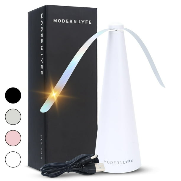 Abanicos para moscas para mesas - Funciona con pilas USB o AA - Matamoscas para cenar al aire libre o comida en fiestas, restaurantes, mesa al aire libre, girador de moscas, mantiene alejadas a las mo