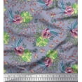 thumbnail image 1 of Soimoi Silk Fabric Leaves,Berries & Rose Floral Print Fabric by The Yard 42 Inch Wide, 1 of 1