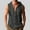 Dark Gray, variant on Men's Hooded Cotton Linen Sleeveless Pullover - Wooden Buttons & Dual Pockets Spring Summer Casual Top