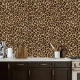 thumbnail image 2 of Leopard Print Peel and Stick Wallpaper Leopard Print Brown Black Spots Beige Wall Mural 17.7in x 9.8ft Self Adhesive Removable Wall Paper Renter Friendly Wallpaper for Nursery Bedroom Cabinets, 2 of 8