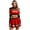 Red, variant on 2Pcs Women Cheer Leader Outfit Long Sleeve Sequins Crop Top Skirt Set Schoolgirl Cheer Uniform Hot Pink S
