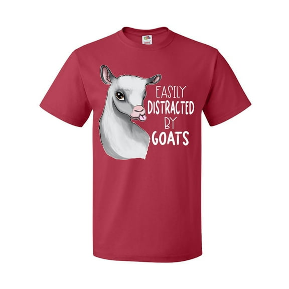 Inktastic Easily Distracted by Goats Cute Goat T-Shirt