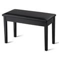 thumbnail image 2 of Kadyn Solid Wood PU Leather Padded Piano Bench Keyboard Seat-Black, 2 of 7