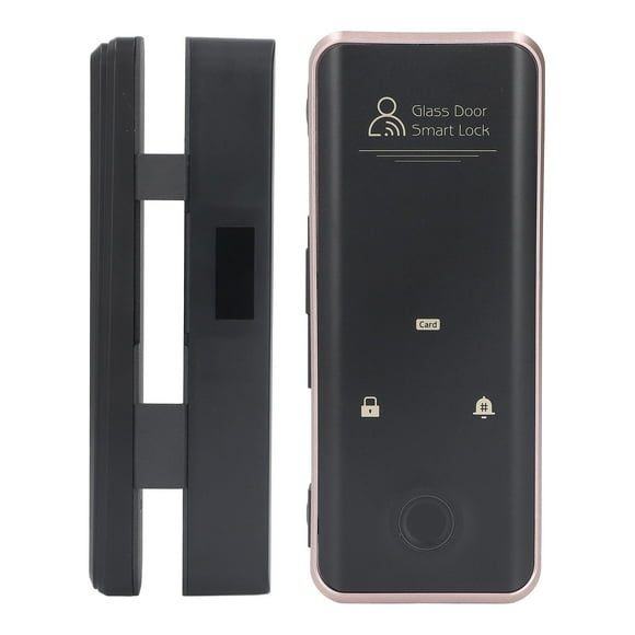 Smart Locks, Fingerprint Digital Glass Door Lock Low Battery Warning Sturdy for Home for Office