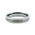 thumbnail image 3 of Metals Jewelry Unisex White Tungsten Carbide Brushed Center Flat Pipe 4mm Wedding Ring Size 7.5, 3 of 5