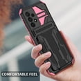 thumbnail image 5 of Case for Galaxy A22 5G,Military Grade [Built-in Kickstand] with Card Holder Dual-Layer Design Heavy Duty Shockproof Protection Phone Case for Samsung Galaxy A22 5G/Boost Celero 5G (Pink), 5 of 9