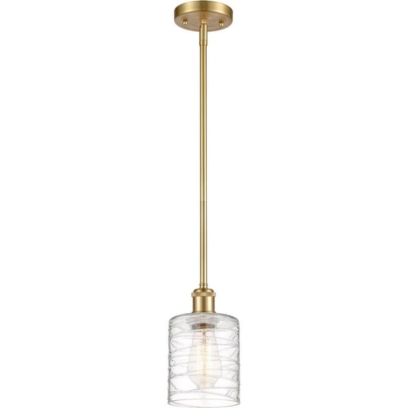 516-1S-SG-G1113 Innovations Lighting Cobbleskill - 1 Light Mini Pendant In Art Nouveau Style-8 Inches Tall and 5 Inches Wide-Satin Gold