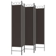 thumbnail image 3 of vidaXL 5-Panel Room Divider Brown 200x200 cm Fabric, 3 of 5