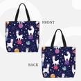 thumbnail image 3 of Vsdgher Lama in Space print Tote Bag for Women Shoulder Bag with Zipper Large Shoulder Bag Handle Handbag Portable Washable for Travel, Work, 3 of 8