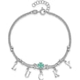 thumbnail image 4 of Sterling Silver Rhod-Pltd Enamel Clover Lucky 7.25In W/1In Ext Bracelet (Width 7.7) (Length 8.25) - Jbsp, 4 of 5