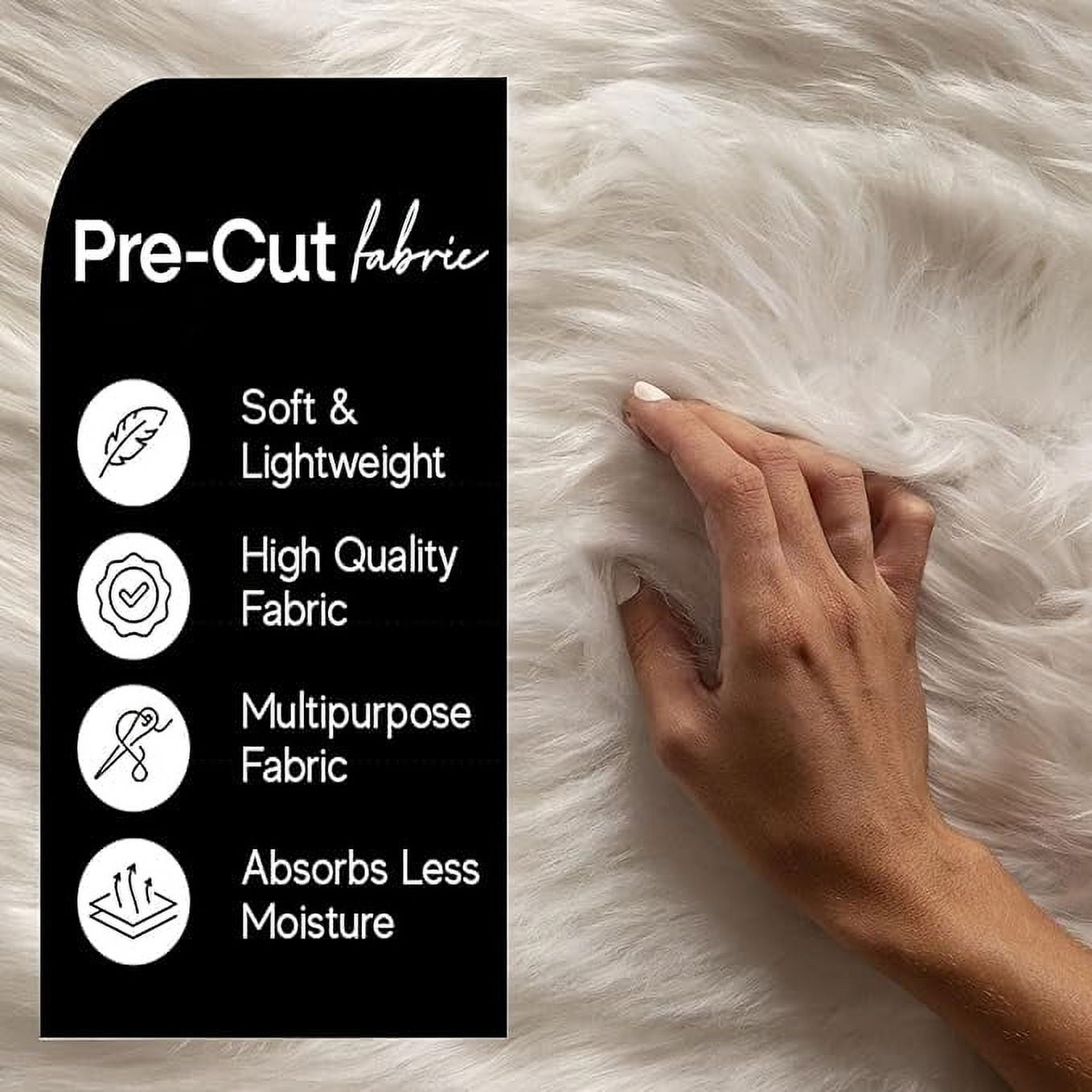 FabricLA Shaggy Faux Fur Roll - Acrylic Fabric 8" X 60" Inches Rolls of Fur - Artificial Fur Material - Use Faux Fur Piece for Crafts, DIY, Hobby, Costume Design, Decoration - Beige